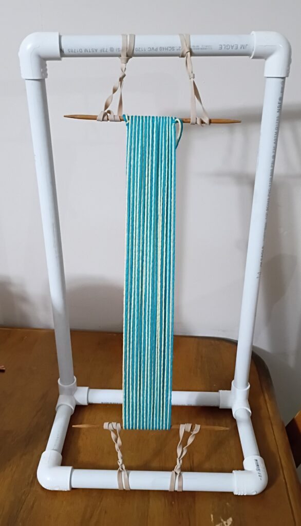 Warped loom.